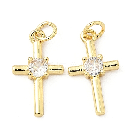 Brass Micro Pave Cubic Zirconia Pendants KK-Z120-54G-04-1