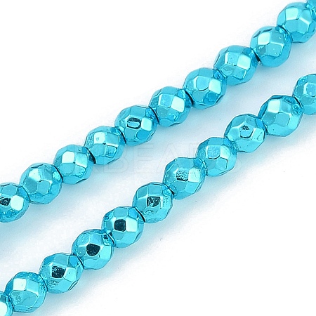 Baking Paint Electroplated Synthetic Non-magnetic Hematite Beads Strands G-H072-A01-01B-1