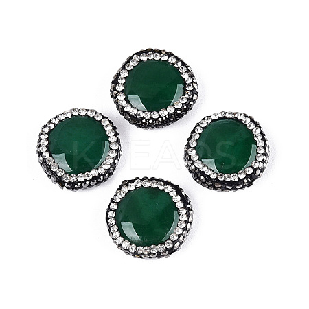 Natural Agate Rhinestone Beads G-Q487-03D-1
