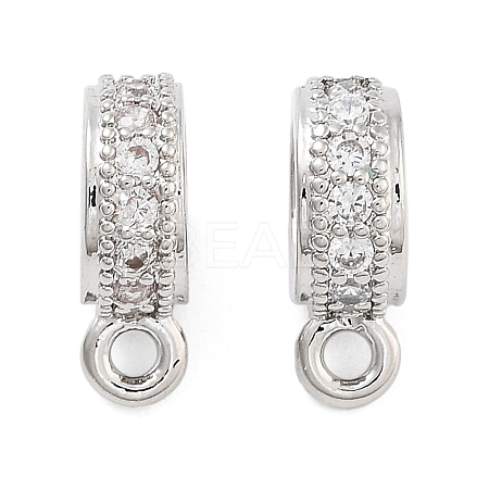 Rack Plating Brass Micro Pave Cubic Zirconia Tube Bails KK-Z052-01P-1