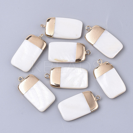 Electroplate Freshwater Shell Pendants SHEL-S276-62B-1