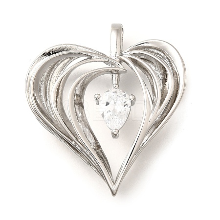 Brass Micro Pave Cubic Zirconia Pendants KK-B128-03P-1