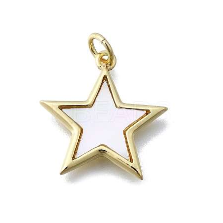 Star Shape Brass Pendants X-KK-V010-12G-1