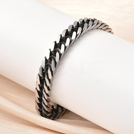 304 Stainless Steel Cuban Link Chain Bracelets for Men Women BJEW-D367-01-1