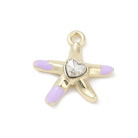Rack Plating Alloy Enamel Rhinestone Pendants PALLOY-R151-41G-02-1