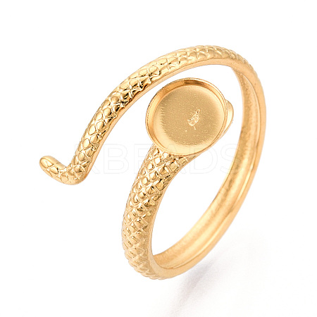 Snake 304 Stainless Steel Cuff Ring Components X-STAS-T066-05G-1