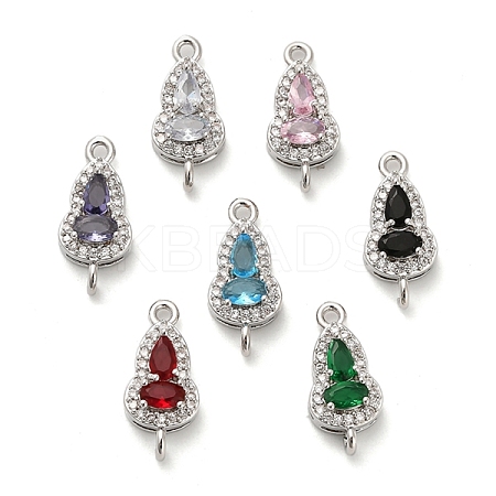 Glass Gourd Connector Charms KK-M314-16P-1