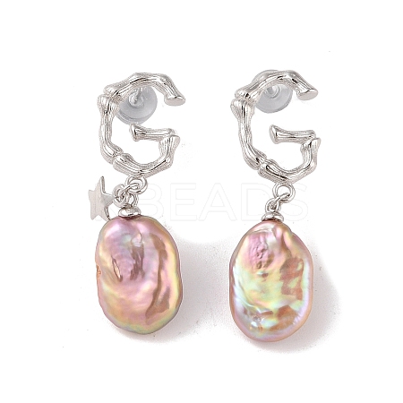Anti-Tarnish Sterling Silver Stud Earrings EJEW-C087-13B-P-1