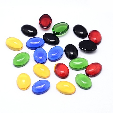 K9 Glass Cabochons Oval Flat Back Cabochons GGLA-L002B-M-1