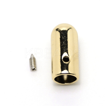Zinc Alloy Cord Ends PALLOY-WH0092-19G-1
