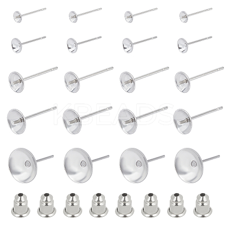 304 Stainless Steel Stud Earring Findings & Ear Nuts STAS-UN0005-85P-1