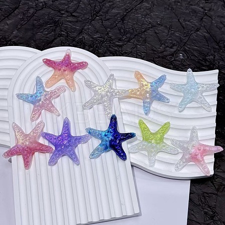 Luminous Ocean Transparent Resin Cabochons CRES-L045-02A-1