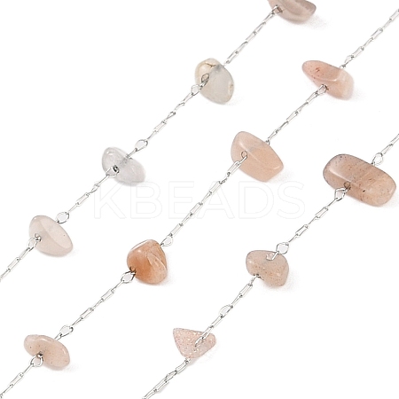 Handmade Natural Rose Quartz Chip Beads Chain CHS-H028-06A-06-1