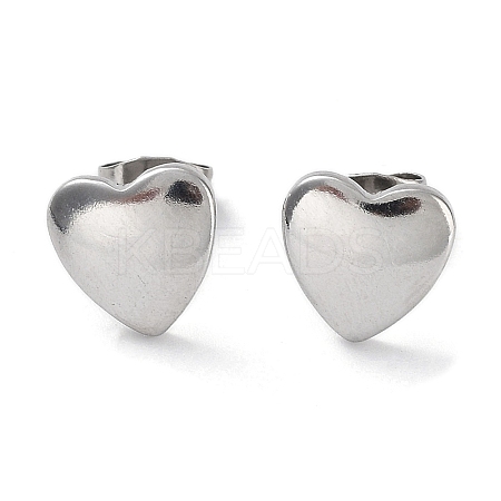 Non-Tarnish 304 Stainless Steel Heart Ear Studs for Women EJEW-P234-19P-1
