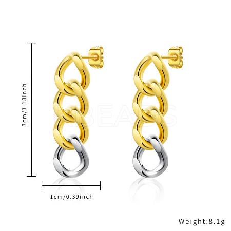 Stainless Steel Gold Plated Earrings JN2741-1-1