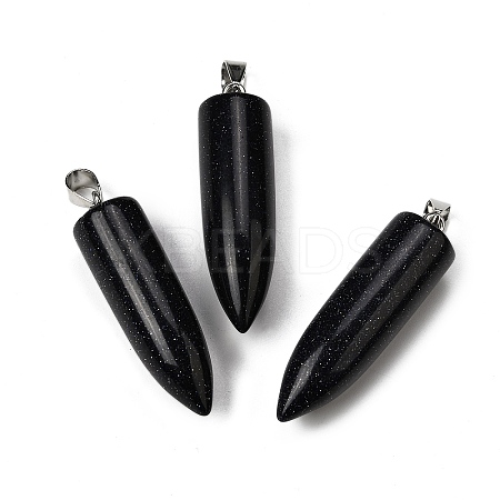 Synthetic Blue Goldstone Pointed Pendants G-F820-12D-1