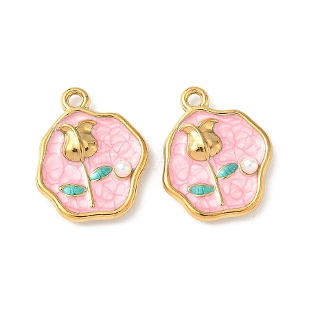 304 Stainless Steel Enamel Pendants STAS-I346-01G-02-1