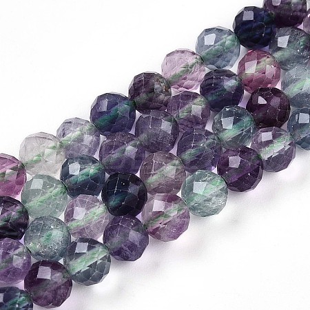 Natural Rainbow Fluorite Beads Strands G-S345-6mm-29-1