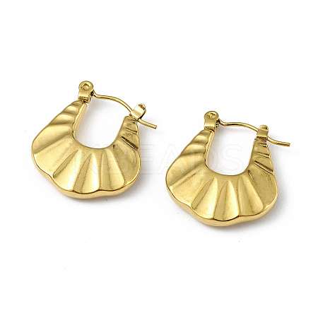 Ion Plating(IP) 304 Stainless Steel Twist Teardrop Thick Hoop Earrings for Women EJEW-I284-11G-1