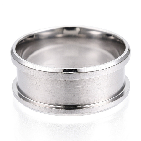 201 Stainless Steel Grooved Finger Ring for Men Women STAS-WH0039-10E-P-1