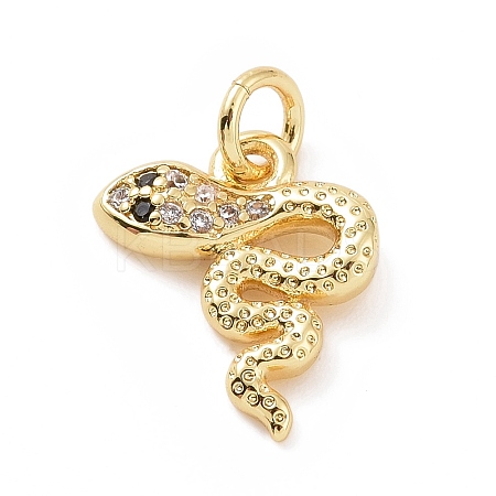 Brass Micro Pave Cubic Zirconia Charms KK-C012-16G-1