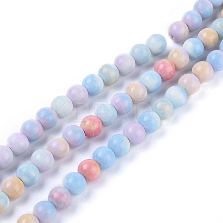 Natural Rainbow Alashan Agate Beads Strands G-G806-04-6mm-1