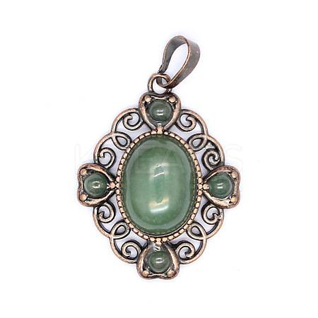 Retro Hollow Natural Aventurine Pendants PW-WG7B8C5-16-1