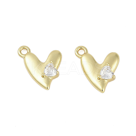 Rack Plating Brass Micro Pave Cubic Zirconia Charms KK-C082-08G-1