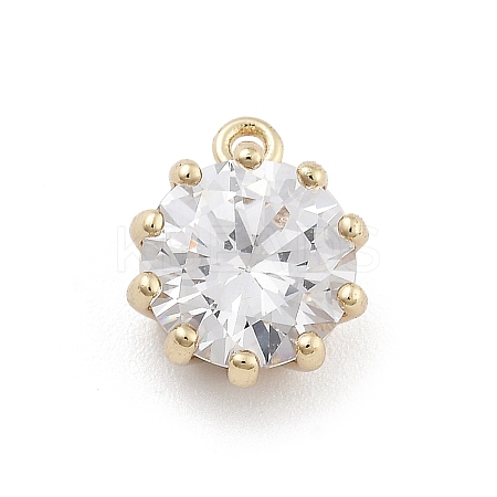 Brass Micro Pave Cubic Zirconia Pendants KK-M306-08G-1