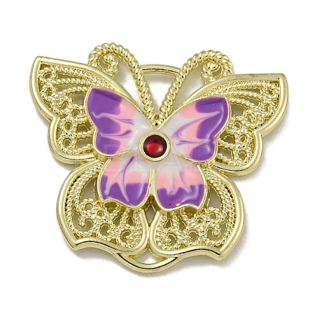 Rack Plating Alloy Enamel Pendants PALLOY-F312-47G-02-1