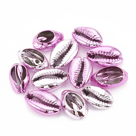 Electroplated Natural Cowrie Shell Beads X-SSHEL-S258-06D-1
