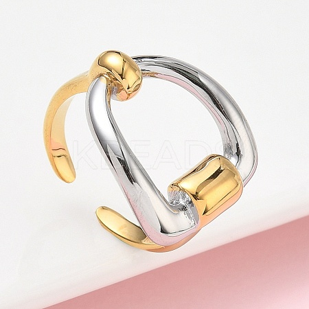 304 Stainless Steel Cuff Open Rings for Women RJEW-B158-02GP-03-1