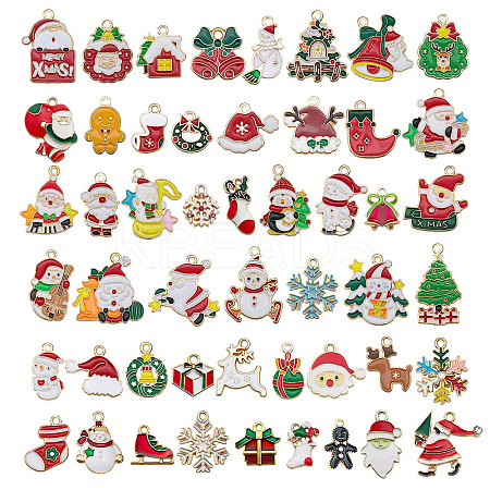 Christmas Alloy Enamel Pendants ENAM-G234-01H-1