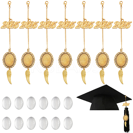 Oval & Wing Alloy 2025 Graduation Cap Chain HJEW-SP00007-1
