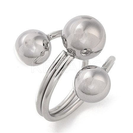 Non-Tarnish 304 Stainless Steel Adjustable Cuff Rings for Women RJEW-G315-04P-1