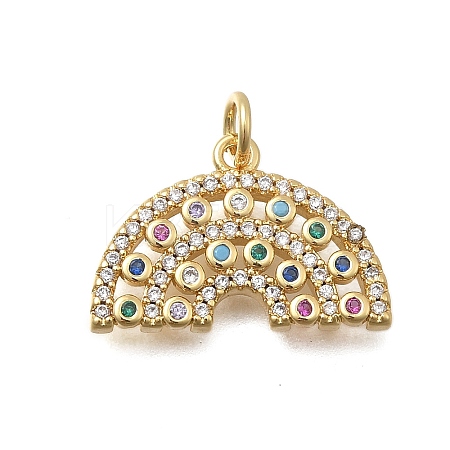 Brass Micro Pave Cubic Zirconia Pendants KK-D431-013G-1