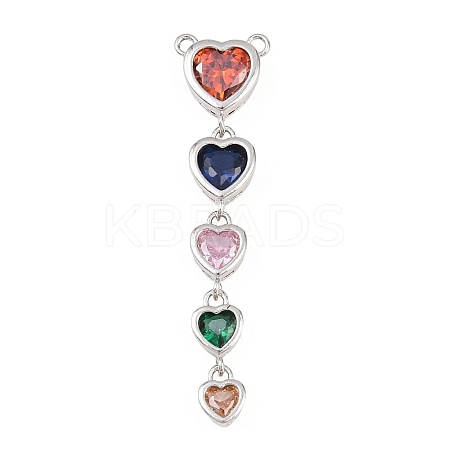 Brass Micro Pave Cubic Zirconia Pendants KK-K418-03A-P-1
