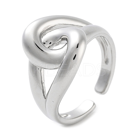 Rack Plating Knot Brass Open Cuff Rings RJEW-Z059-18P-1