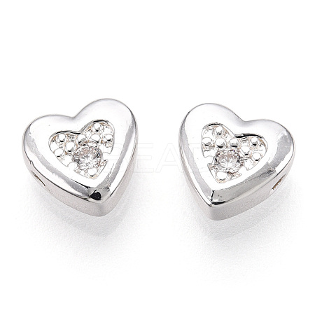 Brass Micro Pave Cubic Zirconia Beads FIND-Z035-18S-1