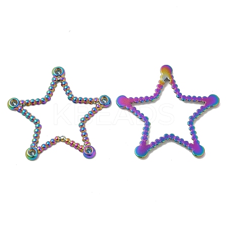 Ion Plating(IP) 304 Stainless Steel Linking Ring Rhinestone Settings STAS-A070-05MC-1