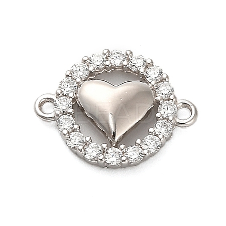 925 Sterling Silver Micro Pave Cubic Zirconia Connector Charms STER-U009-03P-04-1