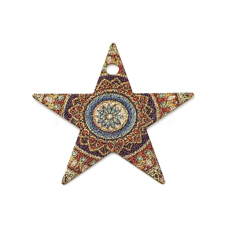 Geometric Alloy Sheet Printed Pendant Earrings Accessories PALLOY-E139-01G-02-1