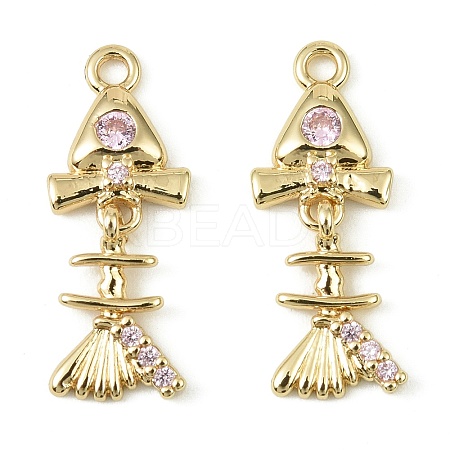 Brass Micro Pave Cubic Zirconia Pendants KK-C107-16G-1