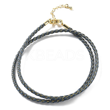 Polyester Cord Braided Necklace Makings MAK-L043-03G-26-1