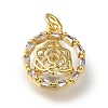 Rack Plating Brass Micro Pave Clear Cubic Zirconia Pendants KK-G500-20G-1