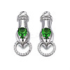Brass Clear & Green Cubic Zirconia Connector Charms KK-N216-356P-1