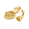 Rack Plating Brass Micro Pave Clear Cubic Zirconia Fold Over Clasps KK-E034-40G-3