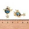 Brass Micro Pave Cubic Zirconia with Glass Pendants KK-G533-20G-3