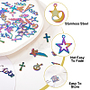 48Pcs 12 Style 201 Stainless Steel Pendants STAS-TA0001-90-4