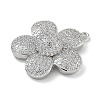 Rack Plating Brass Micro Pave Clear Cubic Zirconia Pendants KK-G515-63P-01-2